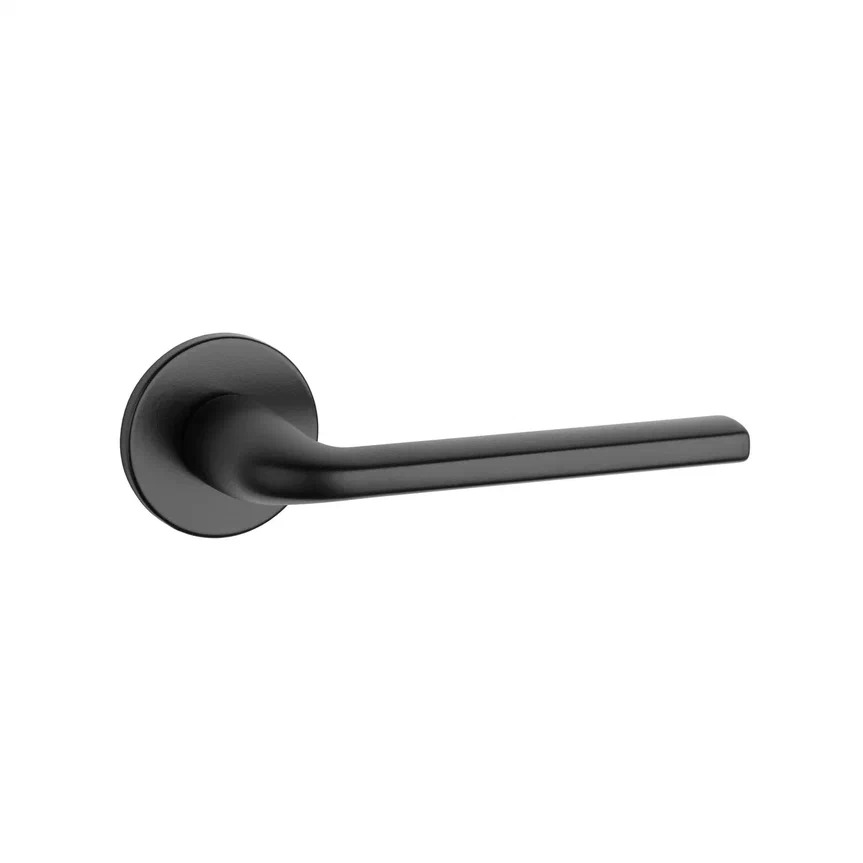 Ручка дверная OLEANDRO R 7S BLACK, черный (круг. накладка 7мм, Италия) фото