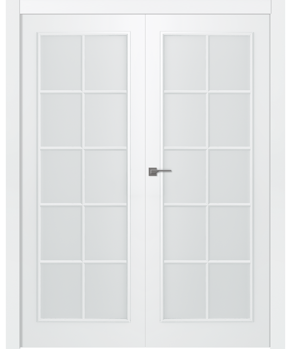Дверное Полотно Пвдощ "Ламира 1" Эмаль Белый 2,0-0,6 Smart Core Со Стеклом Мателюкс Белый Распашная двойная