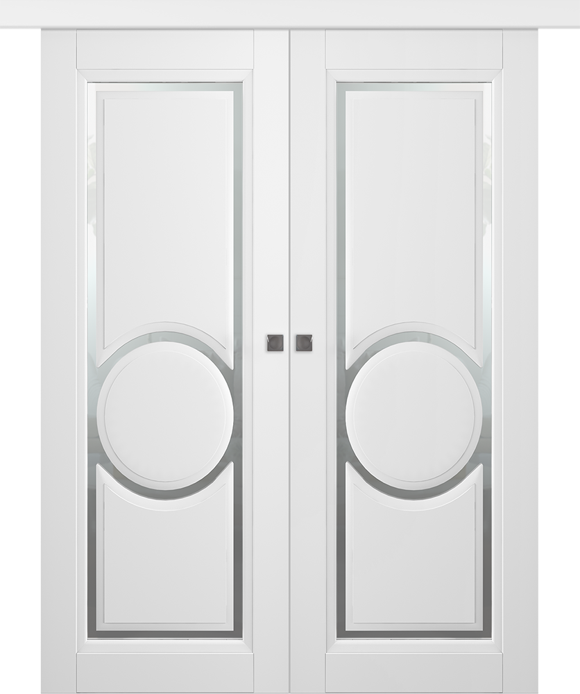 Дверное Полотно Пвдчф "Аурум 3R" Эмаль Белый 2,0-0,7 Мателюкс Белый Каленый Купе двойное