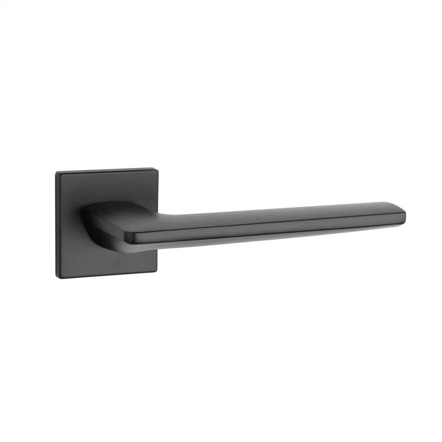 Ручка дверная Lunaria Q 7S BK, черный (квадр. накладка 7мм, Италия) фото