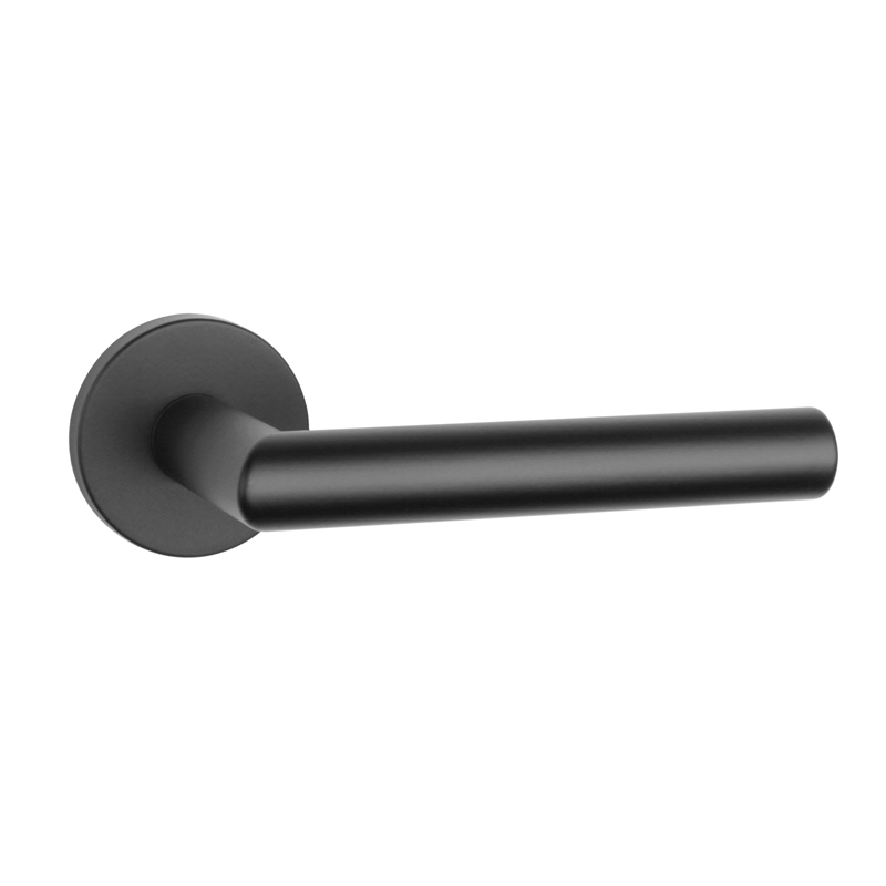 Ручка дверная ARABIS R 7S BLACK, черный (круг. накладка 7мм, Италия) фото