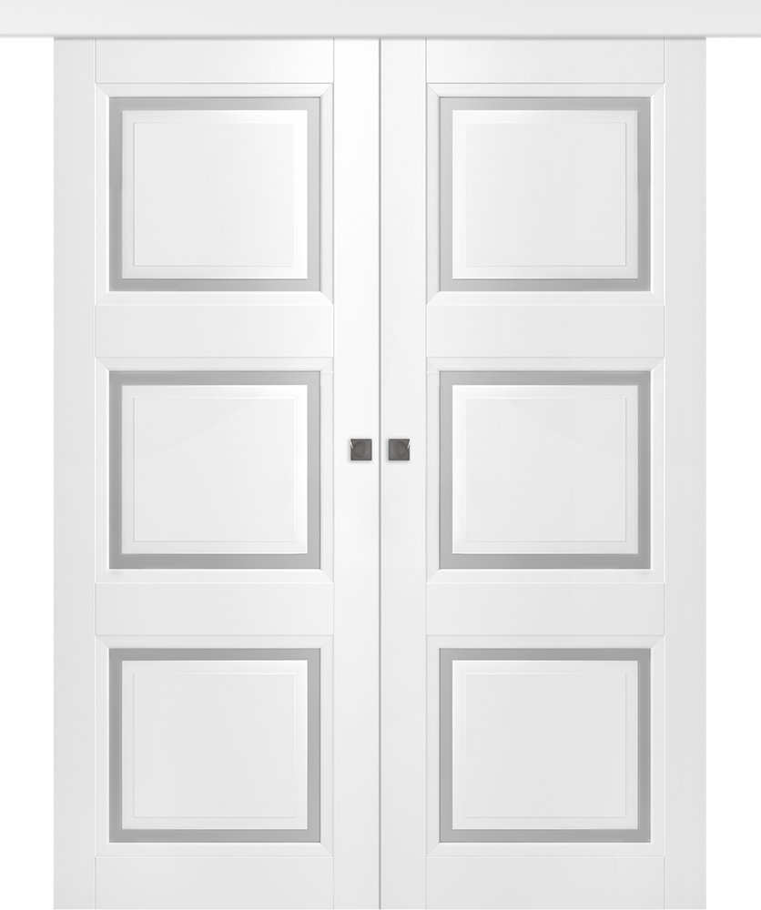 Дверное Полотно Пвдчф "Аурум 3" Эмаль Белый 2,0-0,6 Со Стеклом Мателюкс Белый Каленый Купе двойное