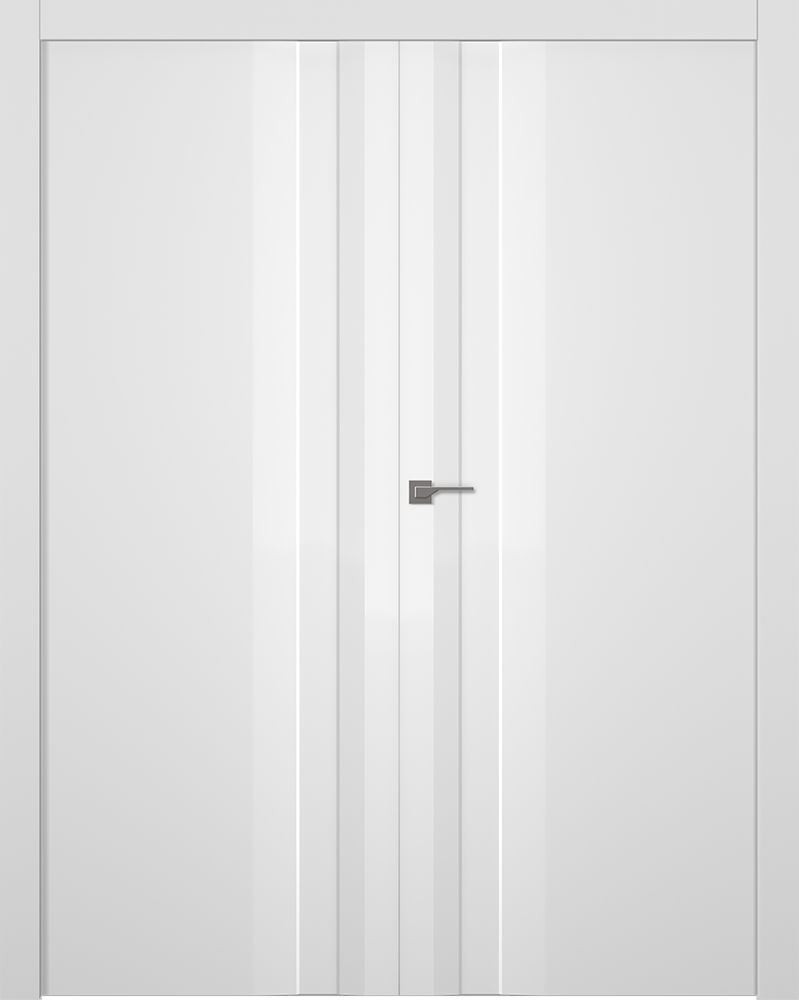 Дверное Полотно Пвдгщ "Слайд" Эмаль Белый 2,0-0,6 Smart Core Распашная двойная