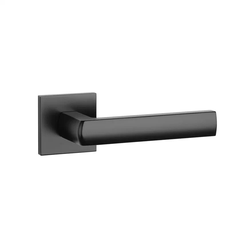 Ручка дверная Hosta Q 7S BLACK, черный (квадр. накладка 7мм, Италия) фото