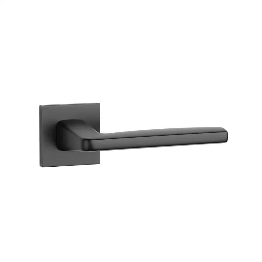 Ручка дверная Erba Q 7S BLACK, черный (квадр. накладка 7мм) фото