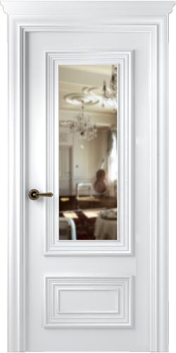Дверное Полотно Пвдгщ "Палаццо 2" Эмаль Белый 2,0-0,8 Smartcore С Зеркалом Распашная