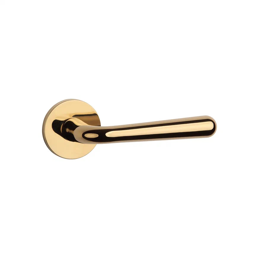 Ручка дверная IRGA R 7S GOLD, золото (круг. накладка 7мм) фото