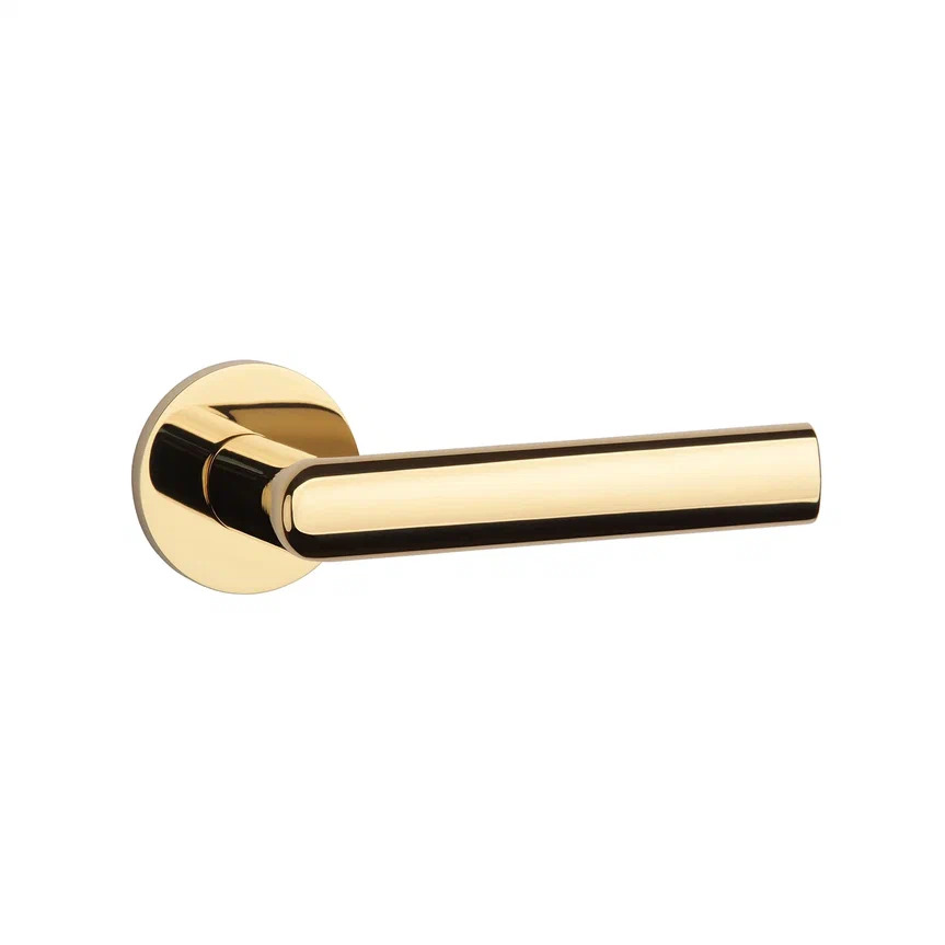 Ручка дверная SILENA R 7S GOLD, золото (круг. накладка 7мм, Италия) фото