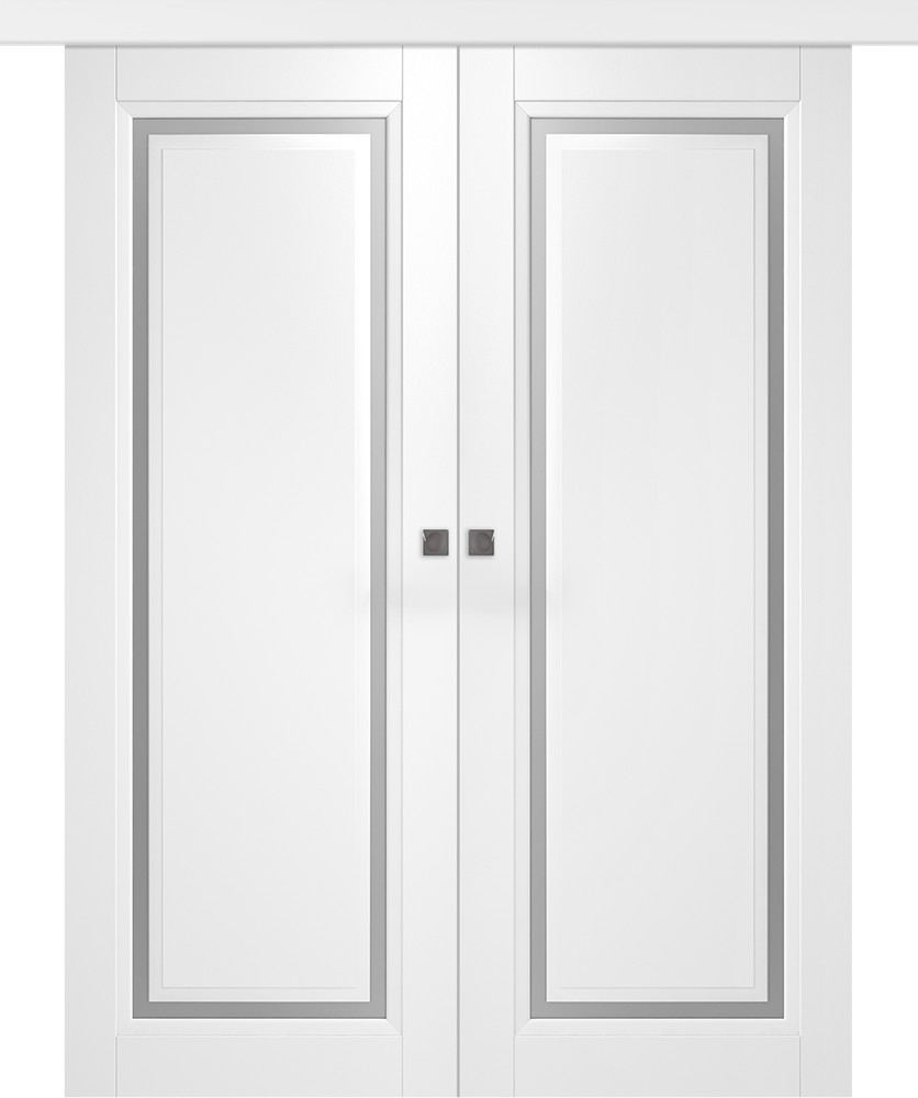 Дверное Полотно Пвдчф "Аурум 1" Эмаль Белый 2,0-0,6 Со Стеклом Мателюкс Белый Каленый Купе двойное