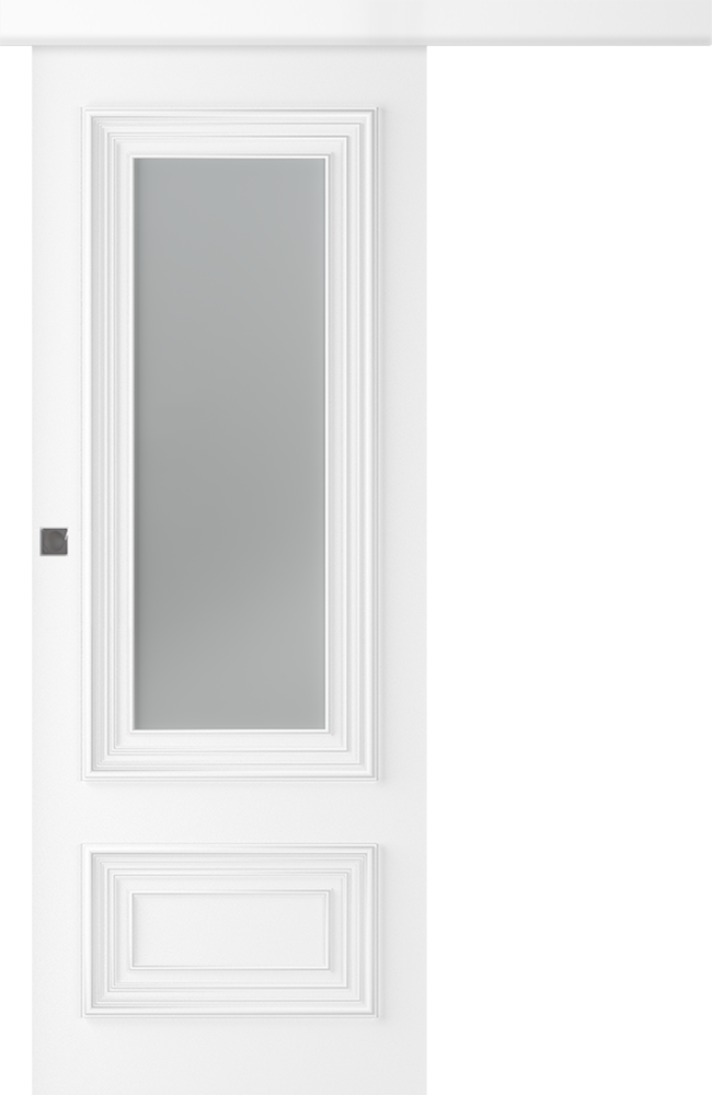 Дверное Полотно Пвдощ "Палаццо 2" Эмаль Белый 2,0-0,6 Smart Core Со Стеклом Мателюкс Белый Витраж Рис. 39 Купе