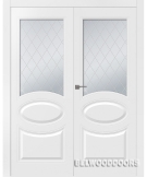 Межкомнатная дверь Элина (остекленная, распашная двойная) - фото Межкомнатная дверь Элина (остекленная, распашная двойная) - фото