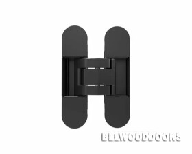 Петля скрытой установки ELEMENTIS 120х30 мм, черная матовая, с комплектом колпачков (50 кг/2 шт) фото