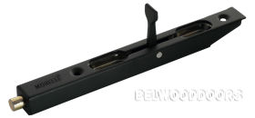 Ригель L160 BL, шпингалет торцевой, черный фото