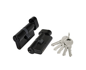 Цилиндровый механизм (100 ZM/60) 1000ZMKnob60(25+10+25) BL черный 5Key с вертушкой фото