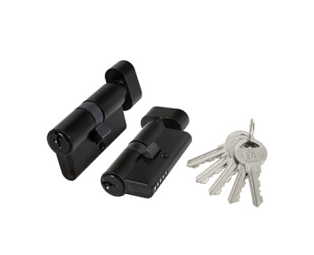 Цилиндровый механизм (100 ZM/70) 1000ZMKnob70(30+10+30) BL черный, 5 кл. с вертушкой фото