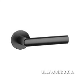 Ручка дверная SILENA R 7S BLACK, черный (круг. накладка 7мм) фото