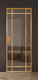 Дв.полотно Пвдгщ "Спейс Апр 8" Gold 2,0-0,8 Бронза Каленый Комп 2 С Фурн №33/2 Gold В Ящике-Упаковке Распашная