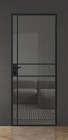 Дв.полотно Пвдгщ "Спейс Апр 6" Black 2,0-0,8 Грей Каленый Комп 2 С Фурн №33/4 Black В Ящике-Упаковке Распашная