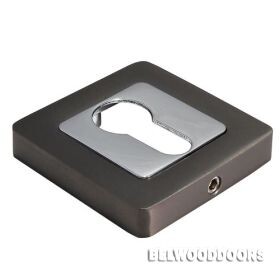 MH-KH-S55 GR/PC, накладка на евроцилиндр, цвет - графит/хром фото