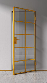 Дв.полотно Пвдгщ "Спейс Апр 9" Gold 2,0-0,8 Грей Каленый Комп 2 С Фурн №33/4 Gold В Ящике-Упаковке Распашная