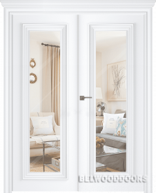 Межкомнатная дверь Палаццо 1 (остекленная, распашная двойная) - фото