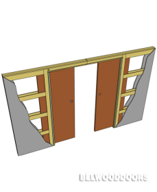 Пенал двупольный PN-2 с раздвижной системой 600-900*2100-2300 мм фото