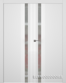 Межкомнатная дверь Слайд (с зеркалом, распашная двойная) - фото Межкомнатная дверь Слайд (с зеркалом, распашная двойная) - фото