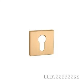 Накладка квадратная под цилиндр PZ KG, золото матовое (7 мм) фото