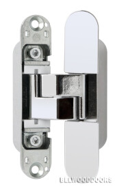 Петля скрытой установки AGB Eclipse 3.0 универсальная (мат.хром) с комплектом колпачков фото