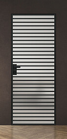 Дв.полотно Пвдгщ "Спейс Апр 11" Black 2,0-0,9 Мателюкс Белый Каленый Комп 2 С Фурн №33/2 Black В Ящике-Упаковке Распашная