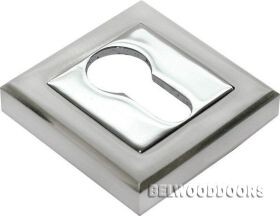 Накладка на евроцилиндр RAP KH-S SN/CP бел. никель/хром фото