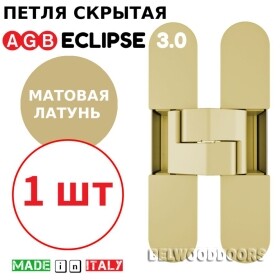 Петля скрытой установки AGB Eclipse 3.0 универсальная, матовая латунь(E30200.02.23) с комплектом колпачков фото