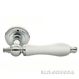 MH-42-CLASSIC PC/W, ручка дверная, цвет- хром/белый фото