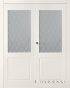 Межкомнатная дверь Кремона 2 (остекленная, распашная двойная) - фото