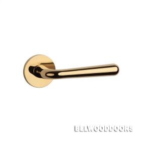 Ручка дверная IRGA R 7S GOLD, золото (круг. накладка 7мм) фото