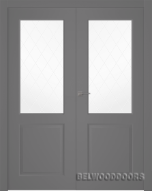 Межкомнатная дверь Alta (остекленная, распашная двойная) - фото