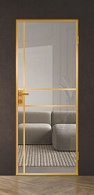 Дв.полотно Пвдгщ "Спейс Апр 6" Gold 2,0-0,7 Прозрачное Каленое Распашная