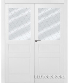 Межкомнатная дверь Инари (остекленная, распашная двойная) - фото