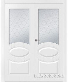 Межкомнатная дверь Элина (остекленная, распашная двойная) - фото