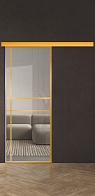 Дв.полотно Пвдгщ "Спейс Ап 6" Gold 2,0-0,9 Прозрачное Каленое Комп 2 С Фурн №34 Gold Распашная