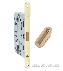 TINO замок под цилиндр бесшумный магнитный матовое золото с ответной планкой фото